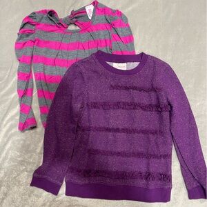 OshKosh B'gosh Sparkly Purple and Pink Striped Sweater Set